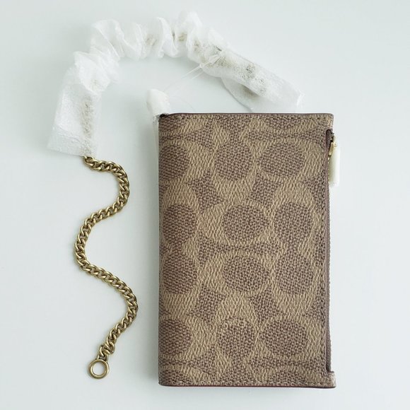 Coach Bags Coach Zip Chain Card Case In Signature Canvas Poshmark